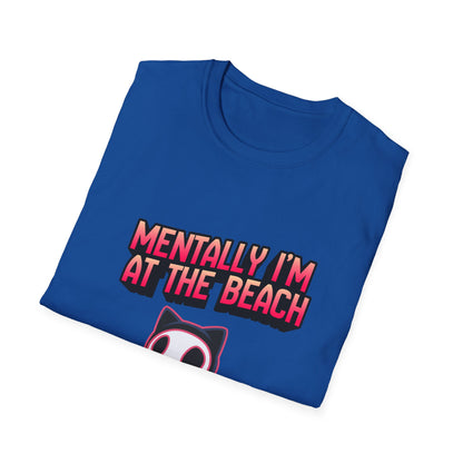 Mentally I'm at the Beach T-Shirt | Cat Graphic