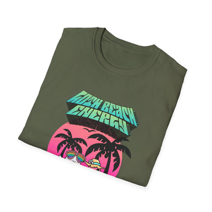 Goth Beach Ghost T-Shirt | Retro Sunset Palm Trees Graphic Tee