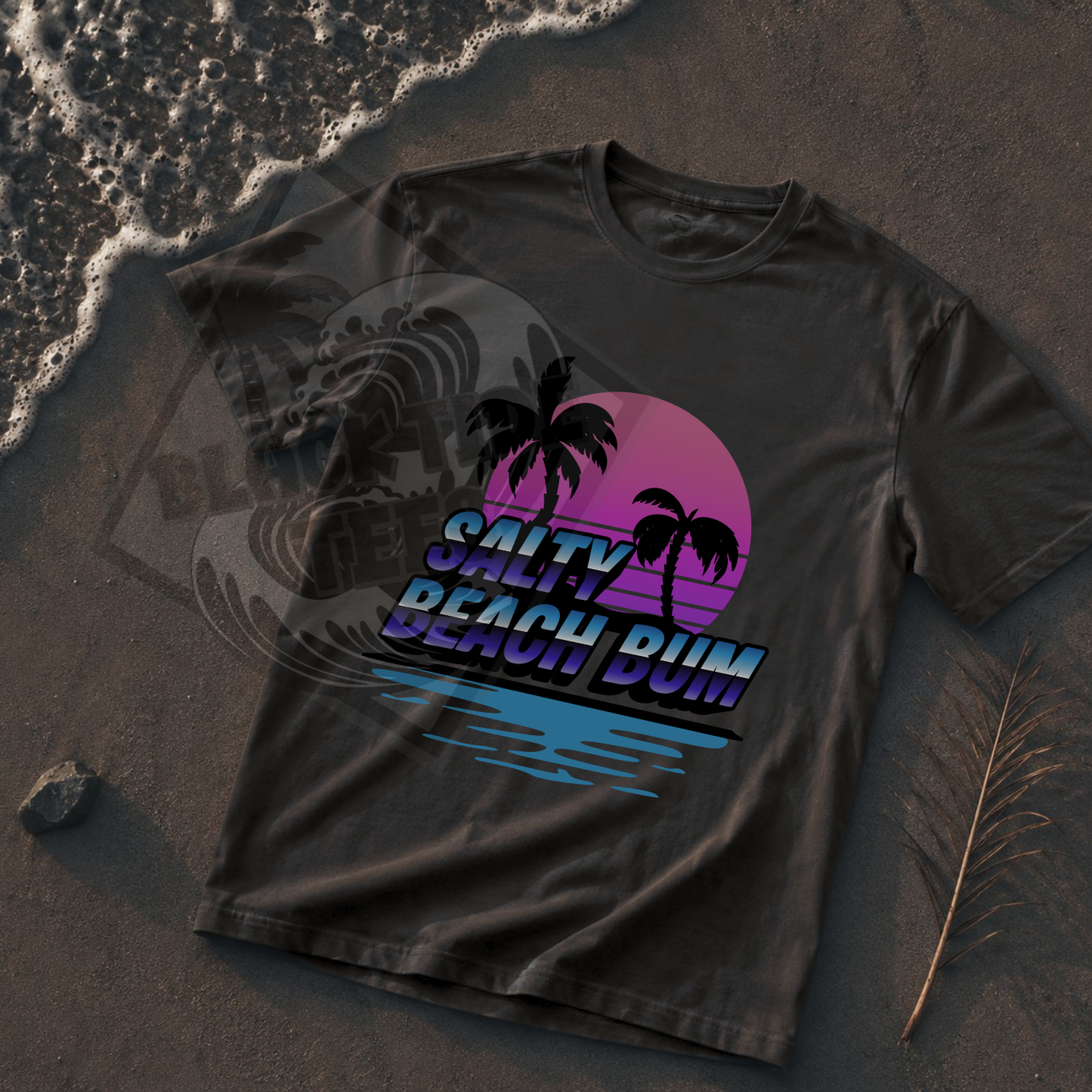Salty Beach Bum T-Shirt | Retro Palm Sunset Graphic Tee