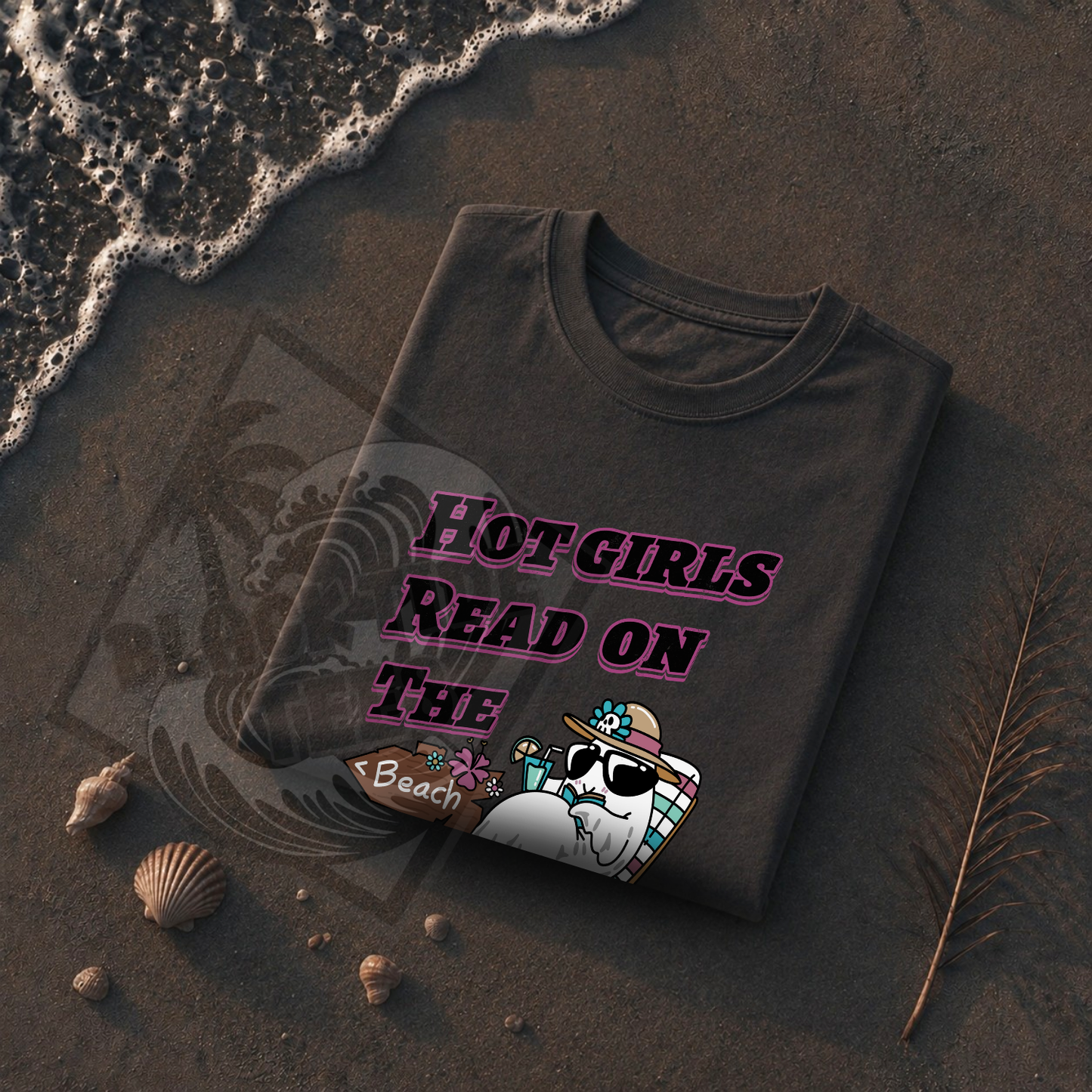 Hot Girls Read On The Beach T-Shirt | Funny Beach Reading Graphic Tee
