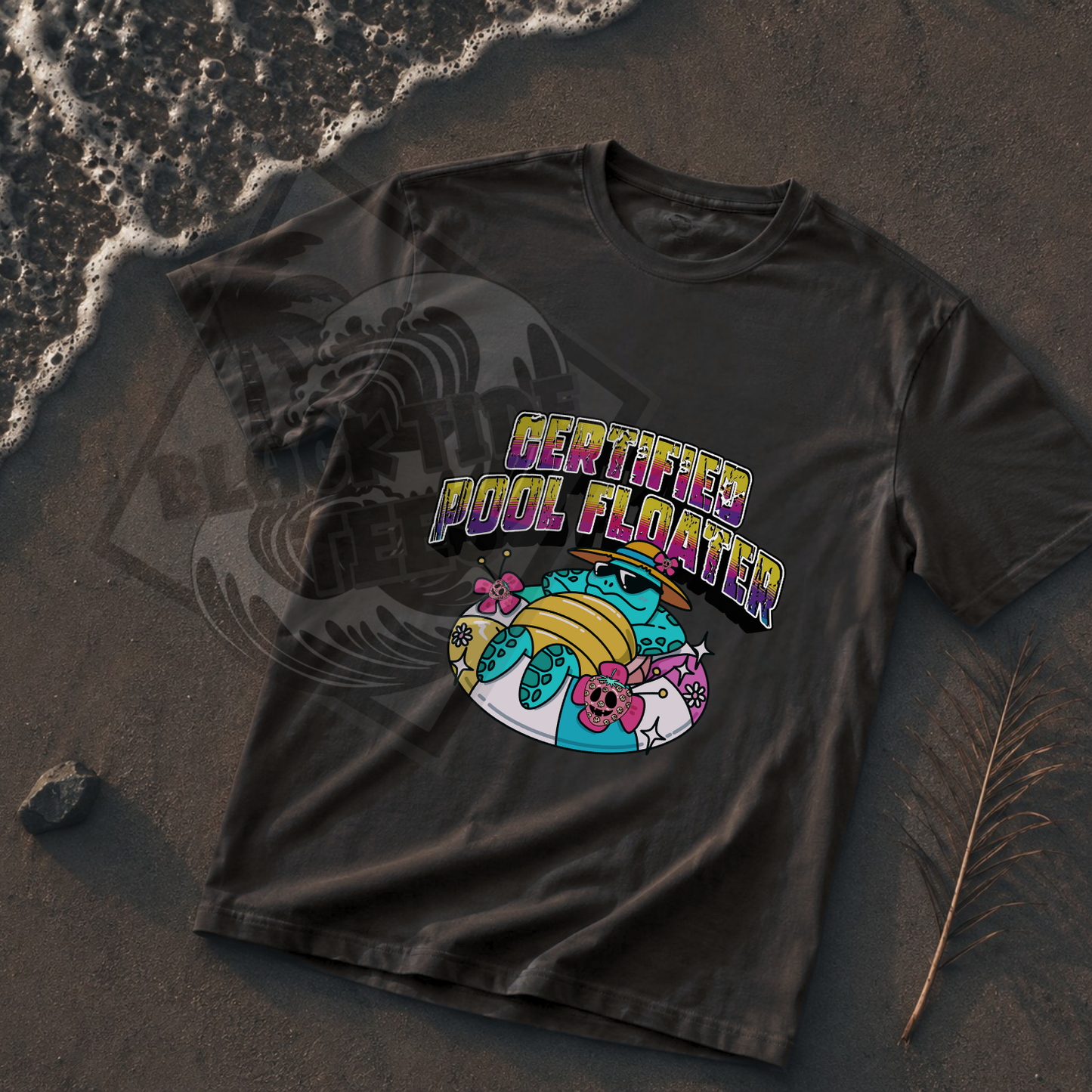Certified Pool Floater T-Shirt | Retro Pool Turtle Graphic Tee
