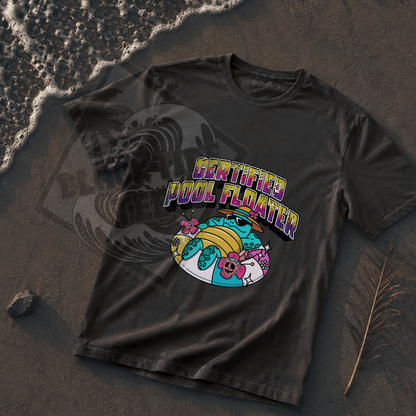 Certified Pool Floater T-Shirt | Retro Pool Turtle Graphic Tee