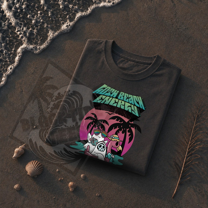 Goth Beach Ghost T-Shirt | Retro Sunset Palm Trees Graphic Tee