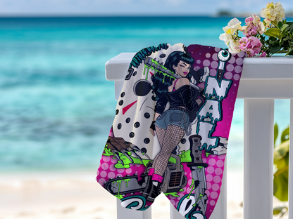 Final Girl Retro Horror Pop Art Beach Towel