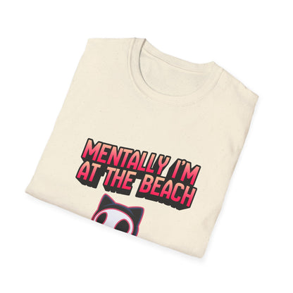 Mentally I'm at the Beach T-Shirt | Cat Graphic