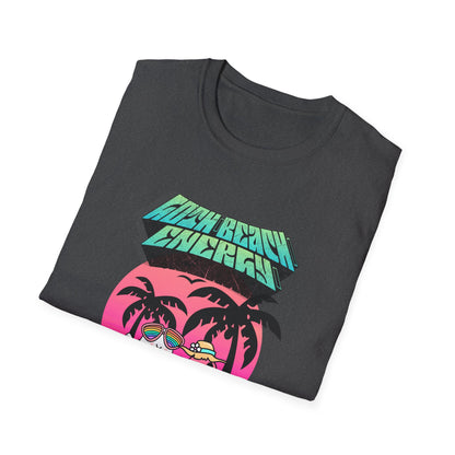 Goth Beach Ghost T-Shirt | Retro Sunset Palm Trees Graphic Tee