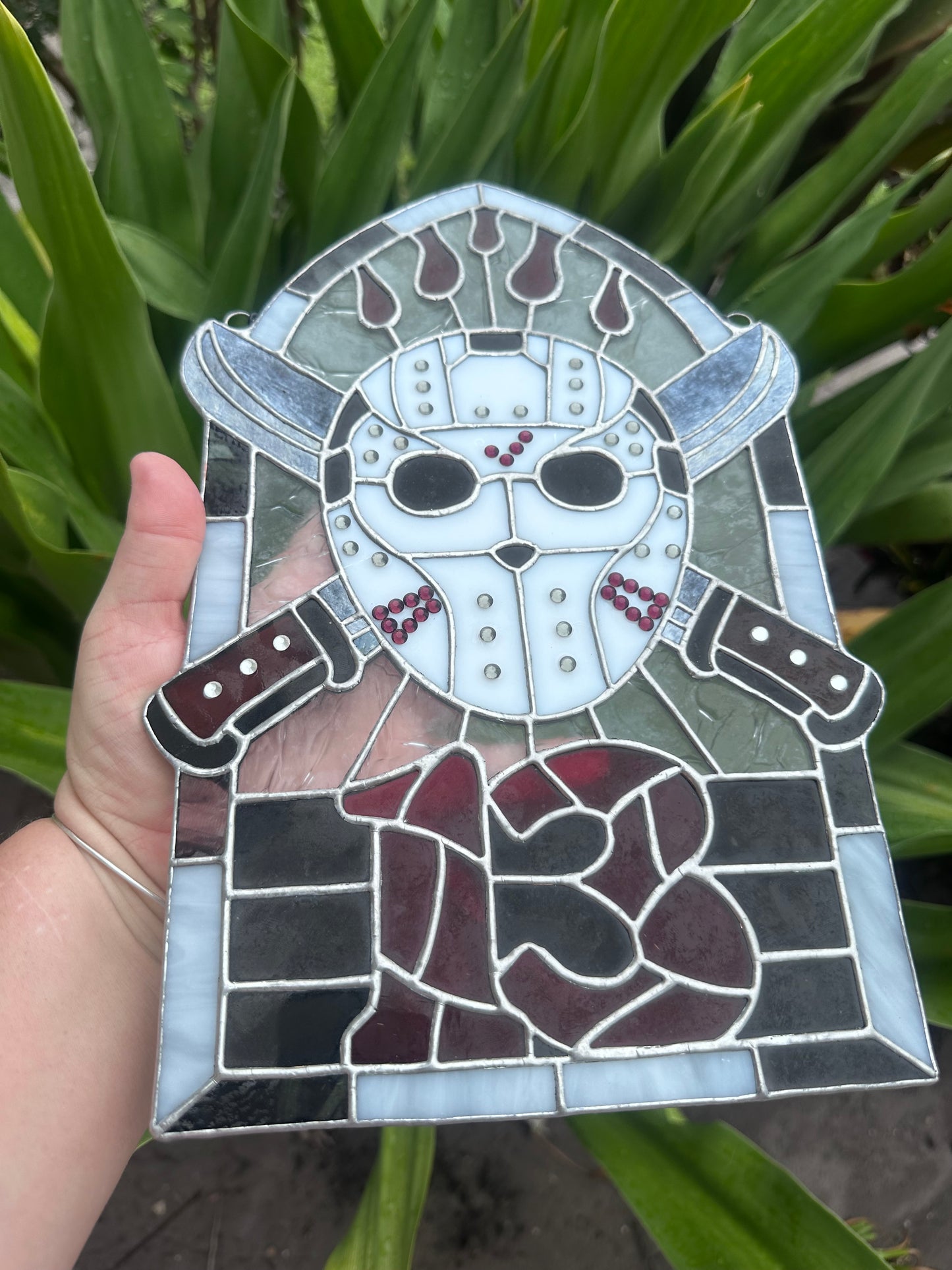 Friday The 13th Jason Horror Stained Glass Suncatcher
