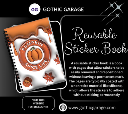 Pumpkin Spice Life Reusable Sticker Book, Perfect Fun Gift to Personalize for Coffee Lovers & Sticker Collectors