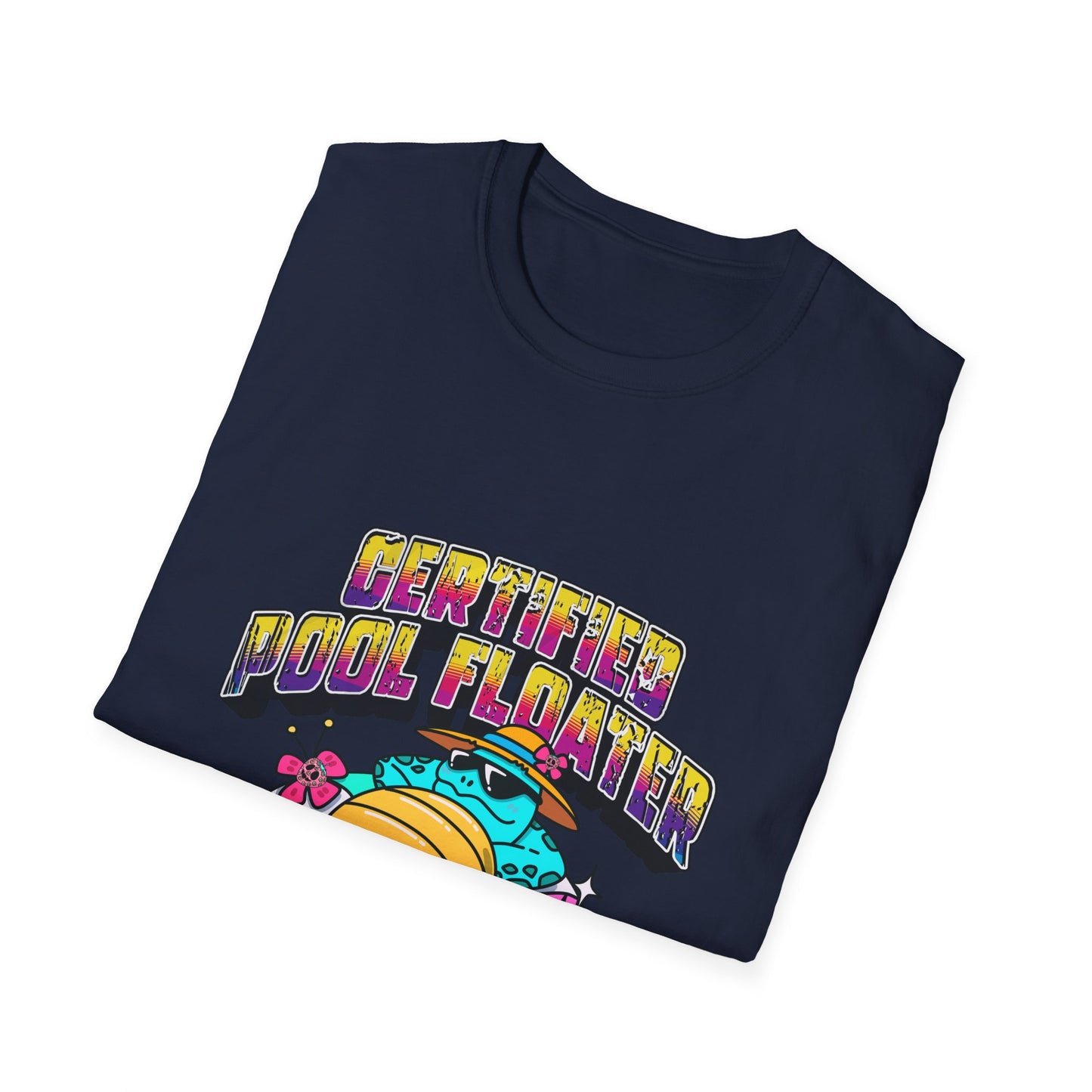 Certified Pool Floater T-Shirt | Retro Pool Turtle Graphic Tee