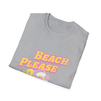 Beach Please T-Shirt | Retro Sunset Ghost Summer Design