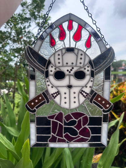Friday The 13th Jason Horror Stained Glass Suncatcher