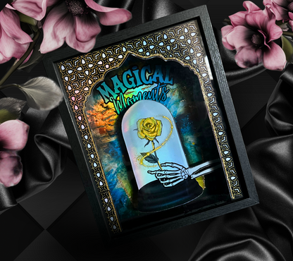 Magic Fairytale Gothic Rose Shadowbox, Unique Dark Academia Wall Decor, Perfect Art for a Gothic Living Space or Valentine’s Day