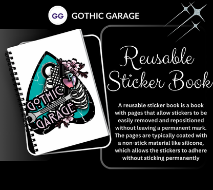 Toxic Love Reusable Sticker Book – Gothic Sticker Storage Album | 24 or 48 Page Collector Book