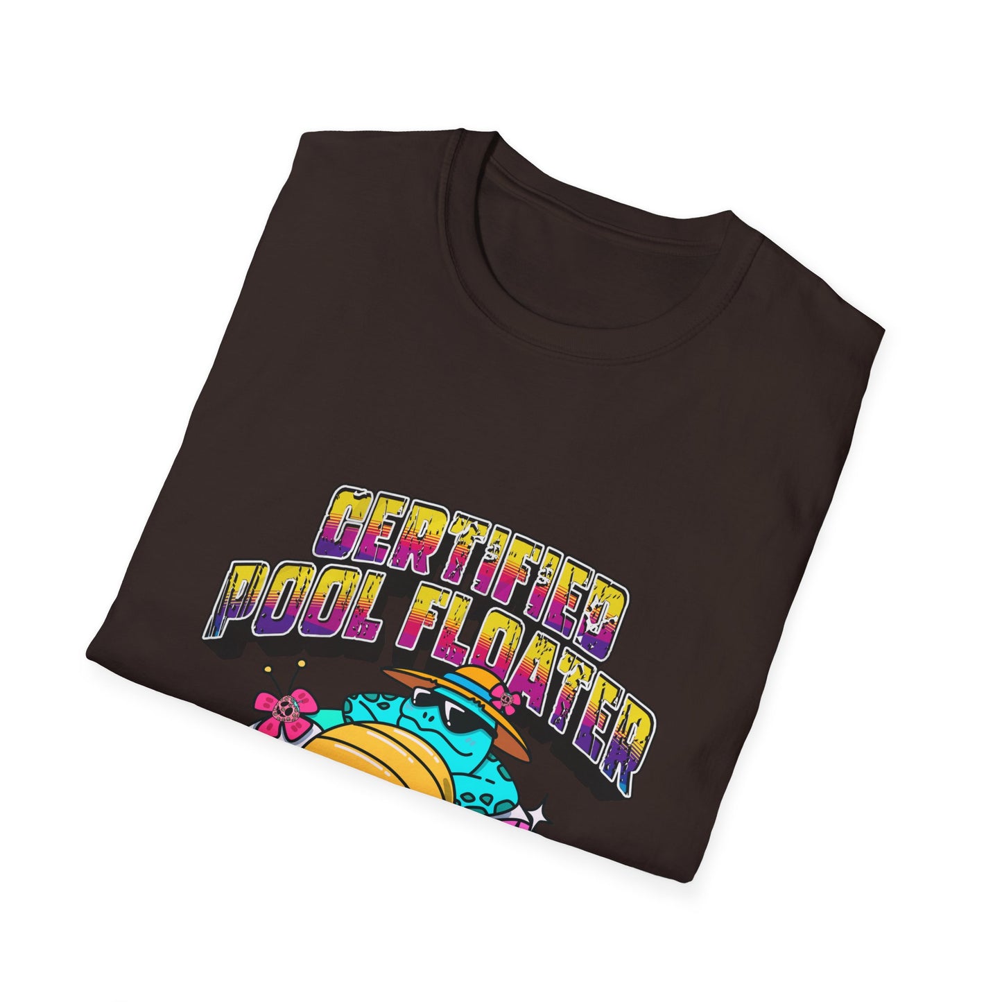 Certified Pool Floater T-Shirt | Retro Pool Turtle Graphic Tee