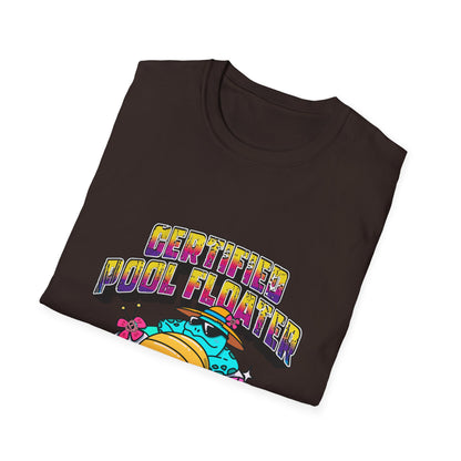 Certified Pool Floater T-Shirt | Retro Pool Turtle Graphic Tee