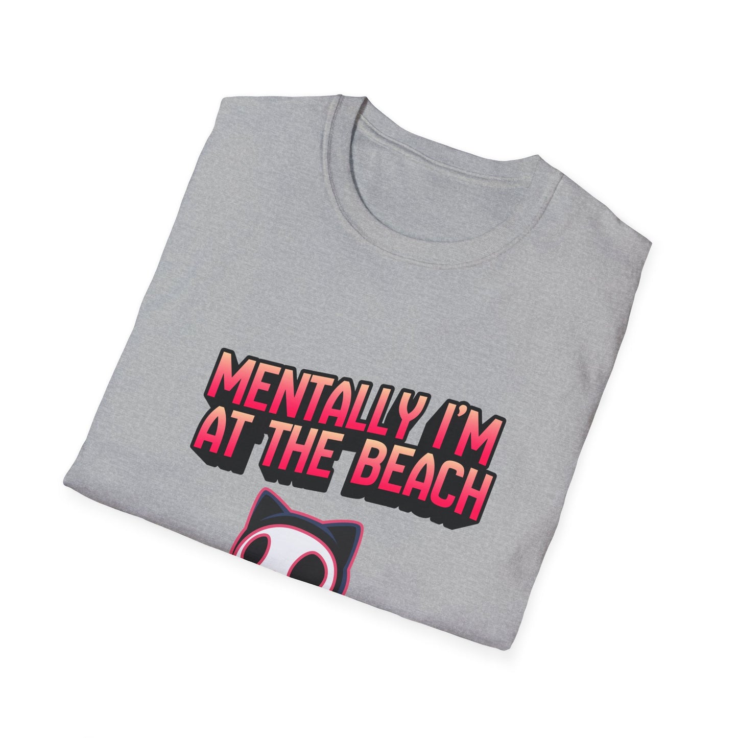 Mentally I'm at the Beach T-Shirt | Cat Graphic