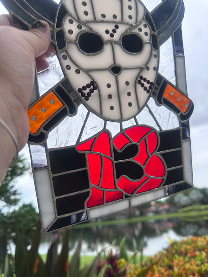 Friday The 13th Jason Horror Stained Glass Suncatcher