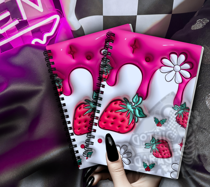 3D Stawberries Reusable Sticker Book, Sticker Album and Organizer, Kid Friendly and Waterproof