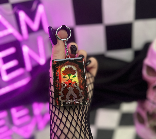Demogorgon Stained Glass Keychain – Horror Gothic Acrylic Keychain