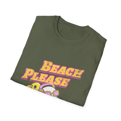 Beach Please T-Shirt | Retro Sunset Ghost Summer Design