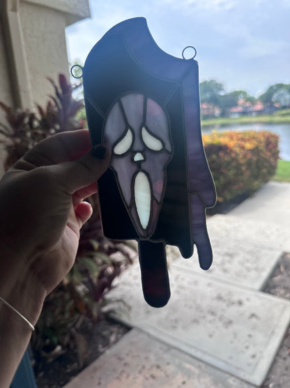 Ghostface Popsicle Stained Glass Suncatcher - Summerween Home Decor