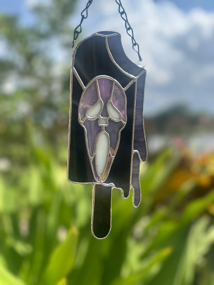 Ghostface Popsicle Stained Glass Suncatcher - Summerween Home Decor