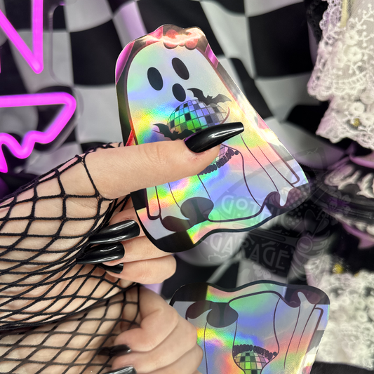 Cutecore Disco Ghost Waterproof Sticker | Spooky Vinyl Decal