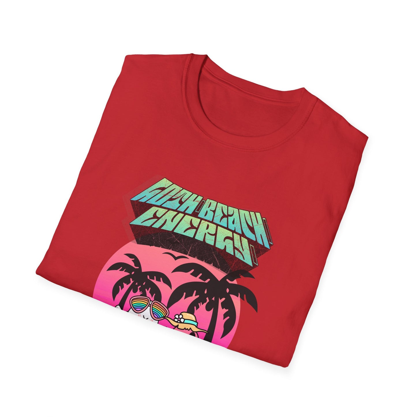 Goth Beach Ghost T-Shirt | Retro Sunset Palm Trees Graphic Tee