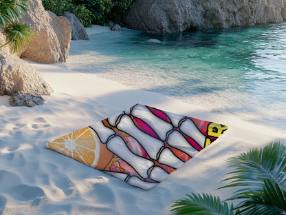 Skeleton Orange Beach Towel 30x60 | Summerween Goth Pool Towel