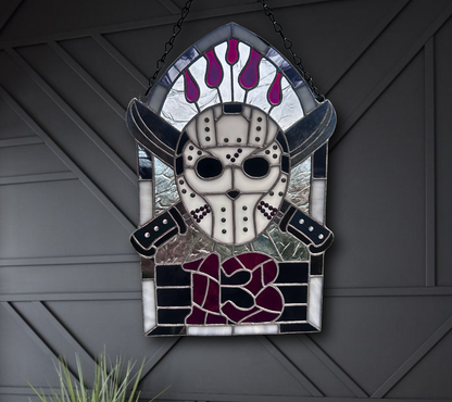 Friday The 13th Jason Horror Stained Glass Suncatcher