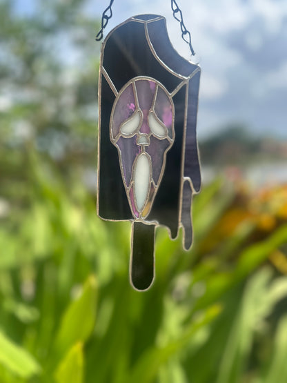 Ghostface Popsicle Stained Glass Suncatcher - Summerween Home Decor