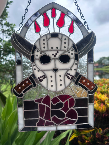 Friday The 13th Jason Horror Stained Glass Suncatcher