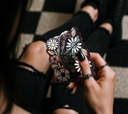 Floral Razor Glove Sticker — Creepy Cute Horror Waterproof Vinyl for Laptop, Water Bottle & Gifts