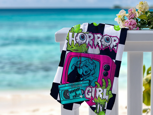 Retro Horror 'Scream Queen' Beach Towel