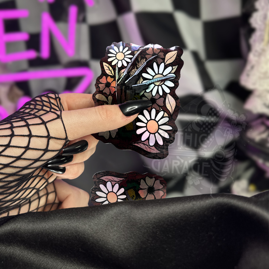 Floral Razor Glove Sticker — Creepy Cute Horror Waterproof Vinyl for Laptop, Water Bottle & Gifts
