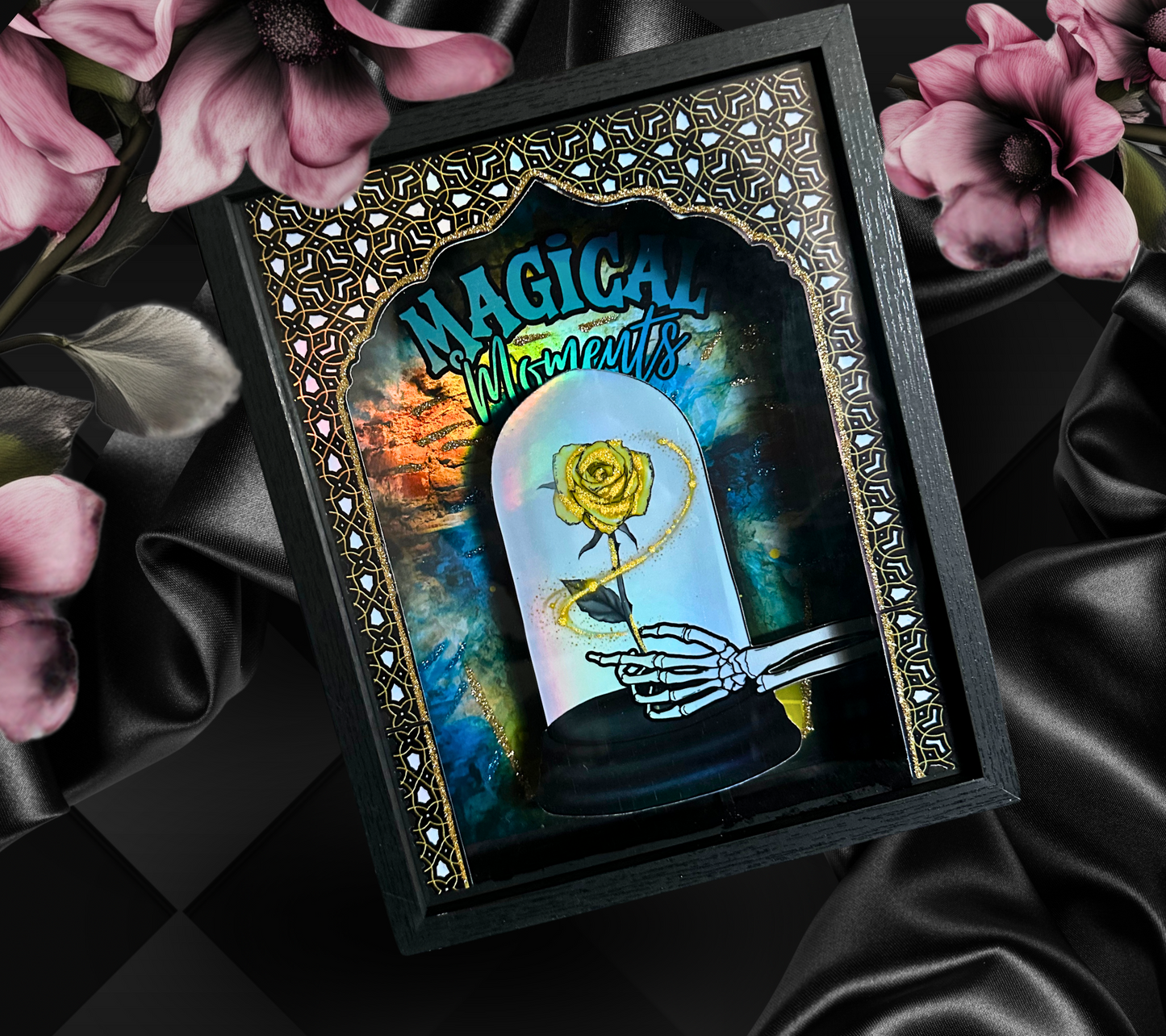 Magic Fairytale Gothic Rose Shadowbox, Unique Dark Academia Wall Decor, Perfect Art for a Gothic Living Space or Valentine’s Day