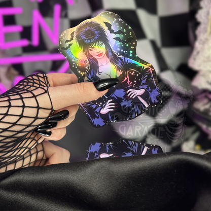 Queen of Darkness Waterproof Sticker, Nostalgic Retro Horror Vibe