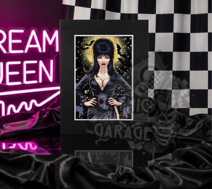 Queen of Darkness Art Print - Gothic Wall Decor - Spooky Glamour Artwork