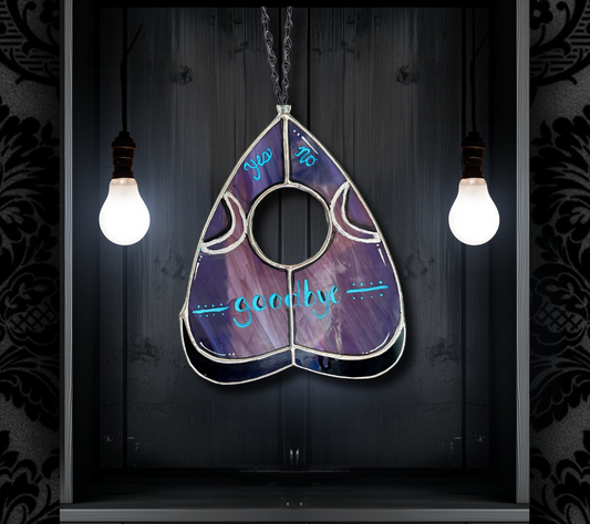 Celestial Planchette Stained Glass– Gothic Wall Hanging Statement Piece or Captivating One-of-a-Kind Window Sun Catcher