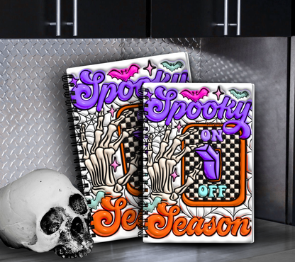 Skeleton Spooky Season "On" Reusable Sticker Book, Organize Your Stickers Without Commitment