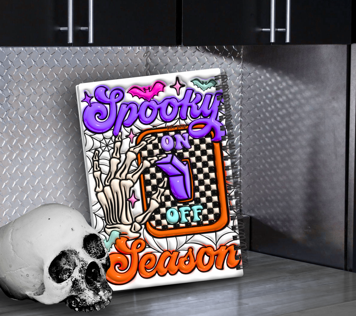 Skeleton Spooky Season "On" Reusable Sticker Book, Organize Your Stickers Without Commitment