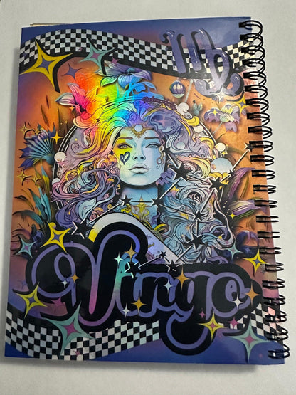 Spiral Notebook Journal: Virgo Zodiac Holographic Astrology Notebook for Daily Notes, Diary or Personal Organizer