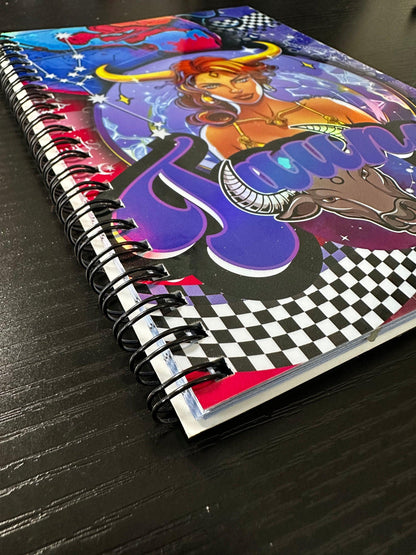 Spiral Notebook Journal: Taurus Zodiac Holographic Astrology Notebook for Daily Notes, Diary or Personal Organizer