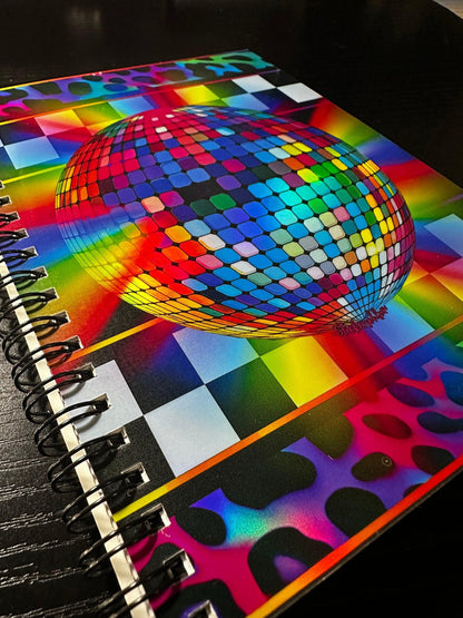 Spiral Notebook Journal: Leopard Disco Ball Holographic Notebook for Daily Notes, Diary or Personal Organizer