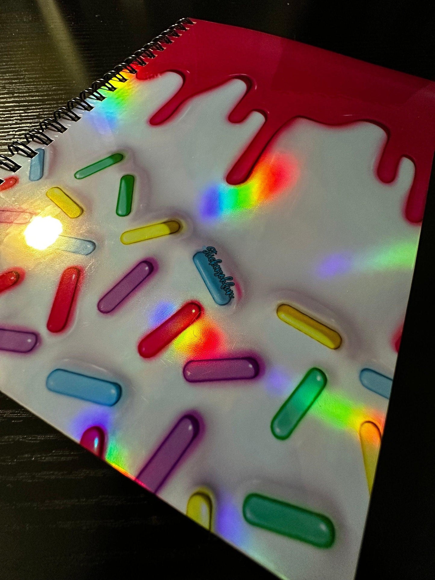 Spiral Notebook Journal: Sprinkles & Icing Holographic Notebook for Daily Notes, Diary or Personal Organizer