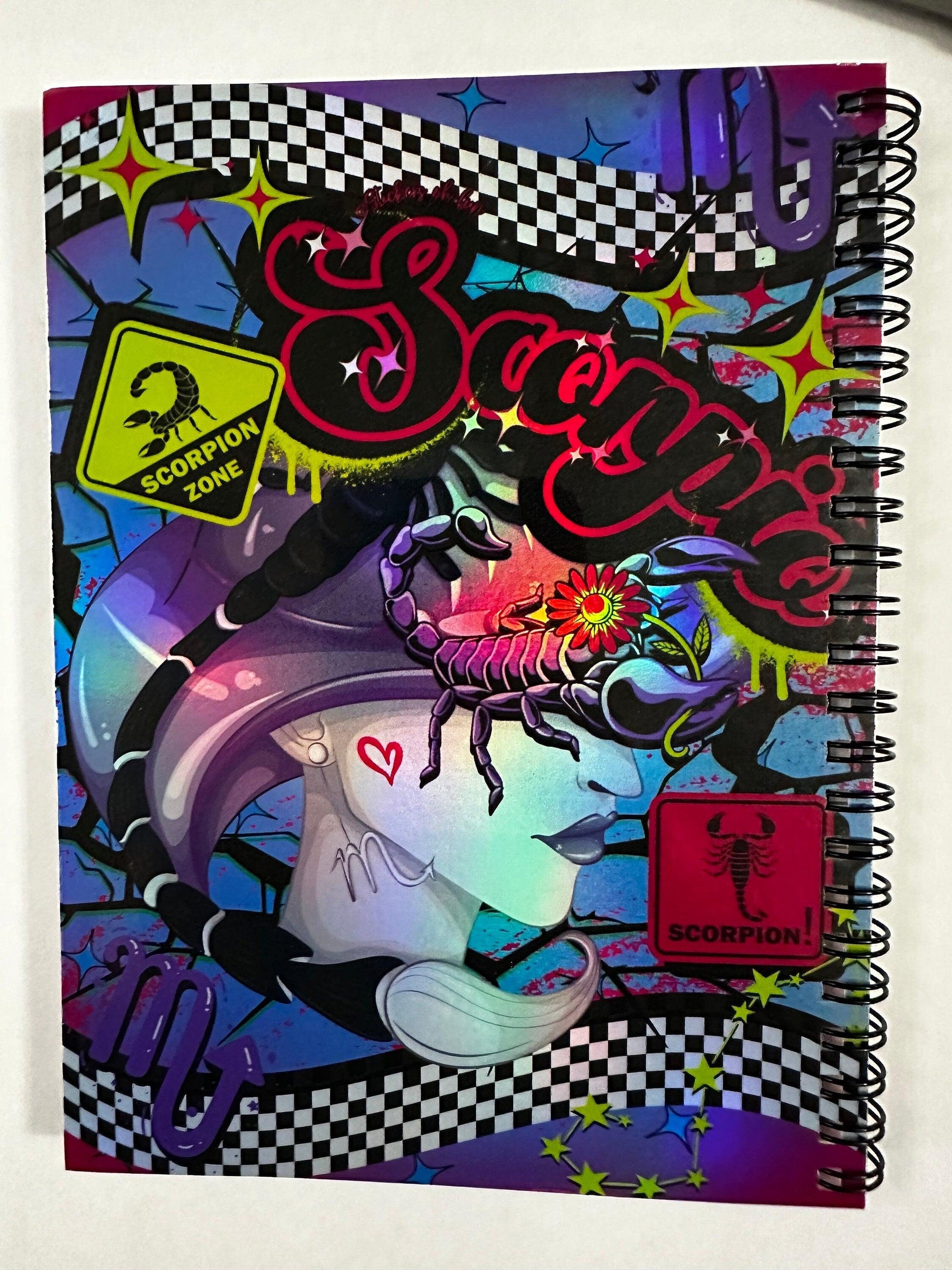 Spiral Notebook Journal: Scorpio Zodiac Holographic Astrology Notebook for Daily Notes, Diary or Personal Organizer