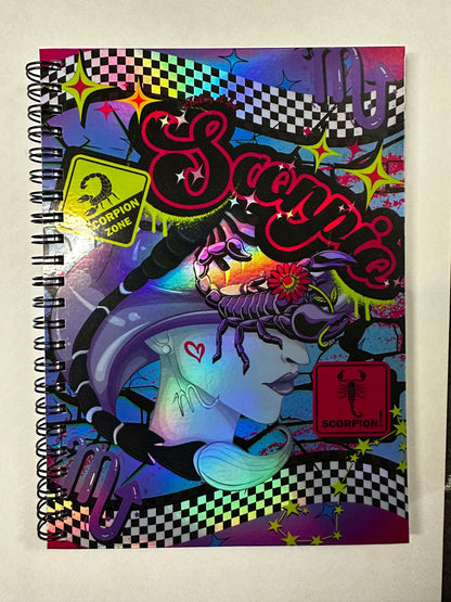 Spiral Notebook Journal: Scorpio Zodiac Holographic Astrology Notebook for Daily Notes, Diary or Personal Organizer