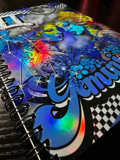 Spiral Notebook Journal: Gemini Zodiac Holographic Astrology Notebook for Daily Notes, Diary or Personal Organizer