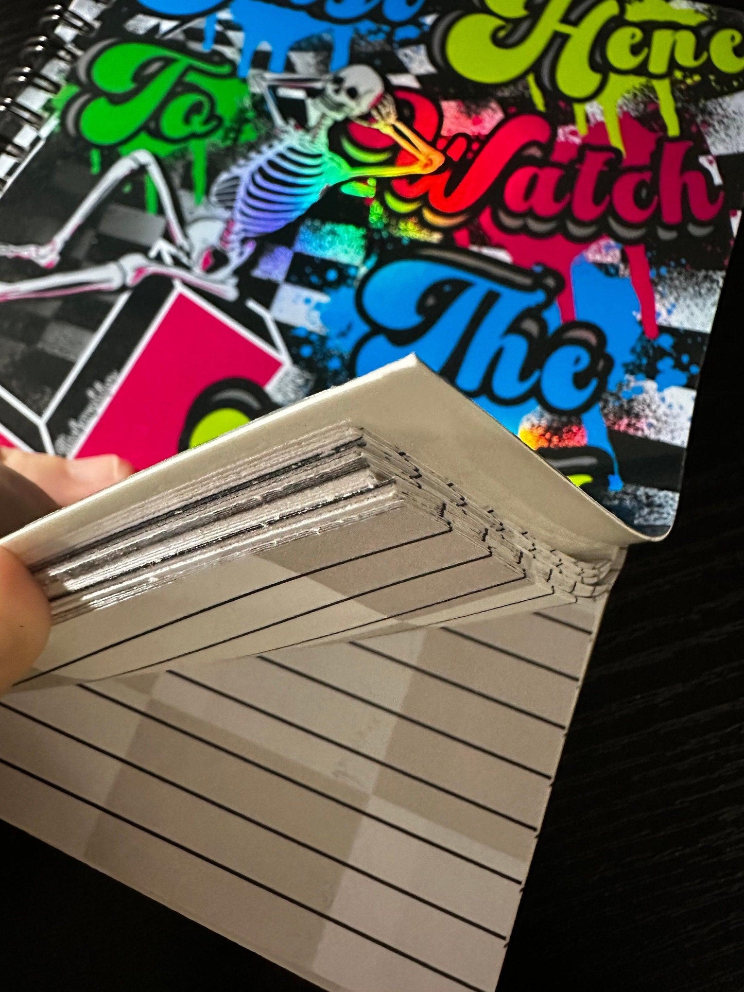 Spiral Notebook Journal: Funny Graffiti Holographic Notebook for Daily Notes, Diary or Personal Organizer