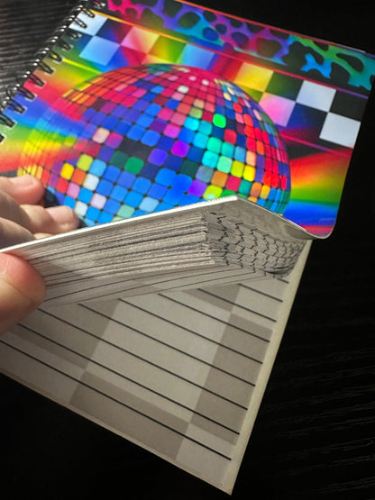 Spiral Notebook Journal: Leopard Disco Ball Holographic Notebook for Daily Notes, Diary or Personal Organizer